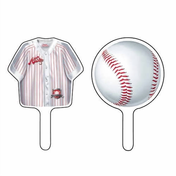 Baseball Party Shirt and Ball Cupcake Picks (12 ct)
