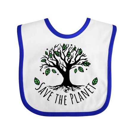 

Inktastic Save the Planet Tree Design with Green Leaves Gift Baby Boy or Baby Girl Bib