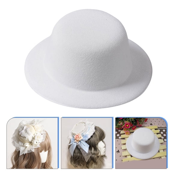 BESTONZON 4pcs Tea Party Hat Set White Net Velvet Headwear Making for Women
