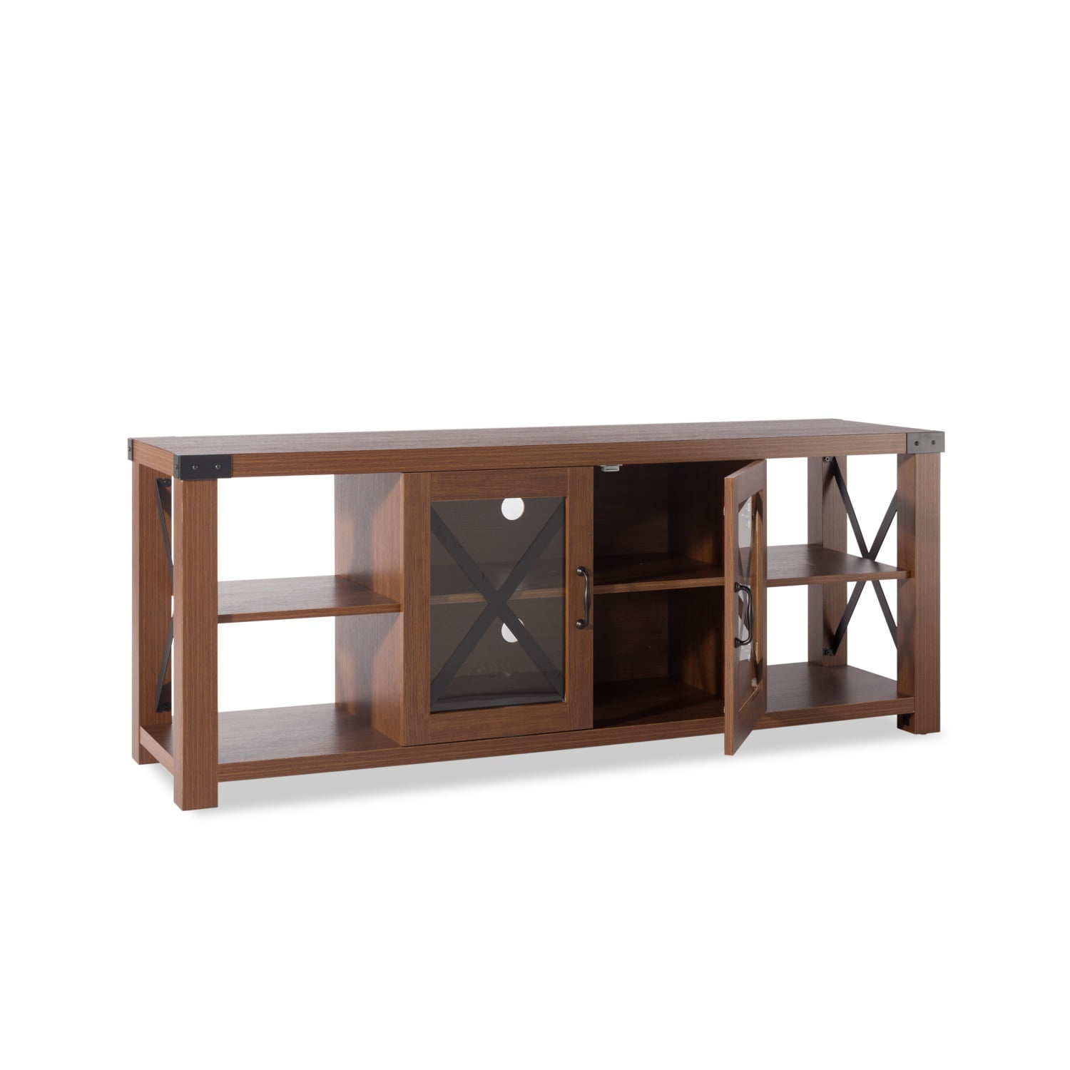 Kadyn MDF TV Cabinet, Home Modern Farmhouse TV Stand with Door and Storage space, Storage Cabinet Table for Living Room, Brown