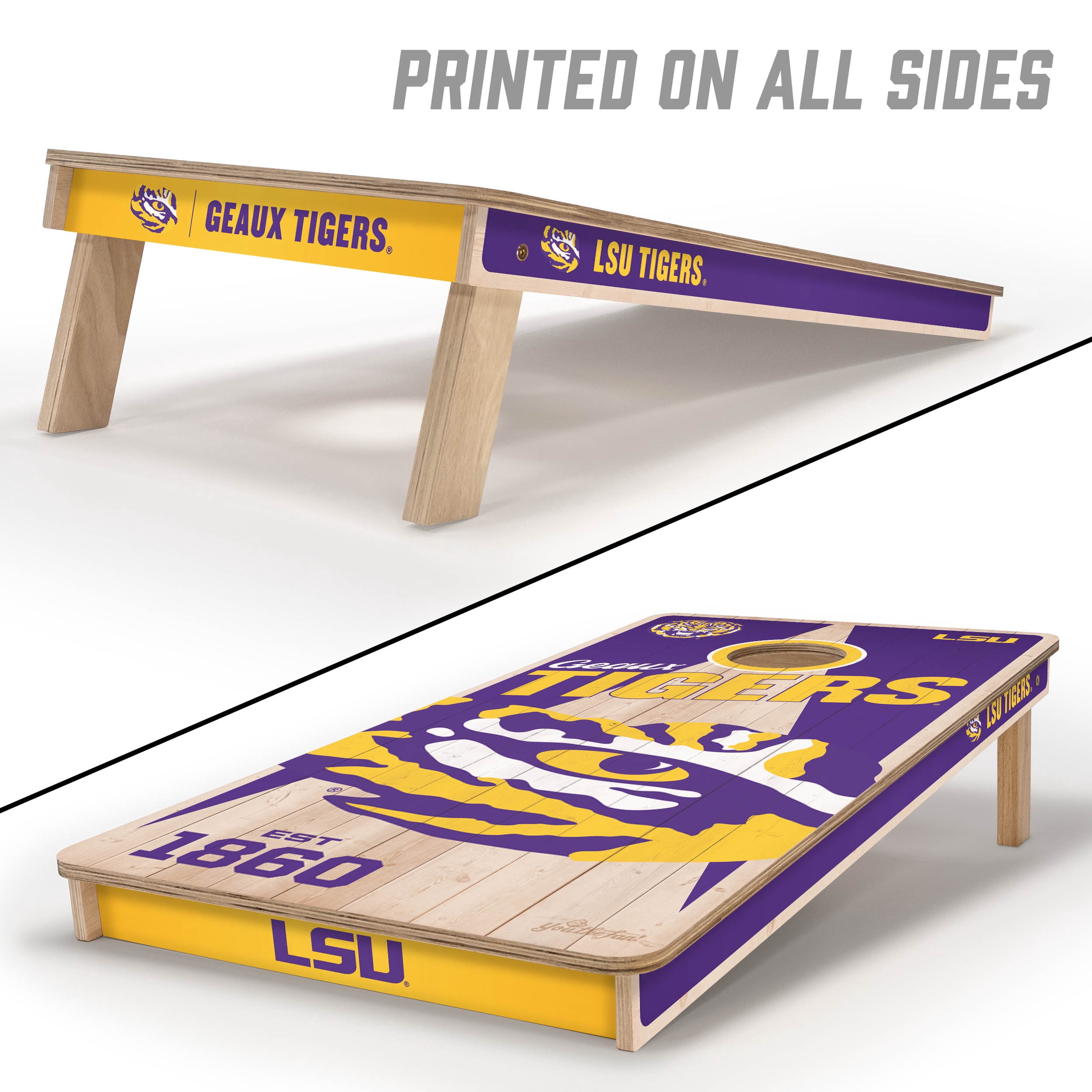 YouTheFan NCAA LSU Tigers 2' x 4' Cornhole Game No Bags
