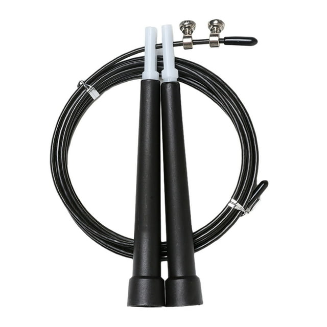 CSChome Rope Skipping 1 Set Workout Equipment Kids Adults Steel Wire Jump Rope with Ergonomic Handle Weighted Adjustable Fitness Rope Skipping