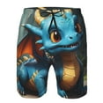thumbnail image 3 of Rocae Adorable Blue Baby Dragon for Men's Beach Shorts Casual Elastic Waist Drawstring Summer Beach Shorts,S-3XL-X-Large, 3 of 6
