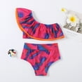 thumbnail image 5 of AURIGATE Little Girls Swimsuits Toddler Baby Girls Tie-Dye Ruffle Swimwear One Shoulder Bathing Suit Bikini Set, 5 of 5