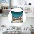 thumbnail image 3 of Winter Village Under Starry Night SkyLinen toss pillowcase decoration pillowcase gifting preferred 20x20 inch cushion cover 2 sets sofa pillowcase sofa bedroom living room car, 3 of 8
