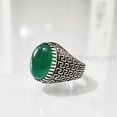 thumbnail image 3 of Green Onyx Mans Ring, Natural Green Onyx, December Birthstone, Silver Jewelry, 925 Silver Ring, Birthday Gift, Heavy Mens Ring, Arabic Design, Ottoman Style Ring, Christmas, Turkey Mens Signet Ring, 3 of 7