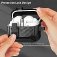thumbnail image 2 of Carbon Fiber PC Case for Samsung Galaxy Buds 3/Buds 3 Pro (2024) with Keychain, Military Secure Lock Shockproof Protective Cover for Woman Man,Black, 2 of 8