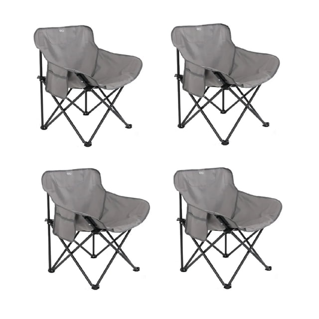 Sillas De Camping Playa Pesca Plegables Impermeables Set 4 Color Gris