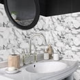 thumbnail image 4 of 6 Piece Waterproof Peel and Stick Tiles Wall Stickers Decals 11.8" x 5.9" Self Adhesive Vinyl Gray White Marbling Backsplash Decor, 4 of 9