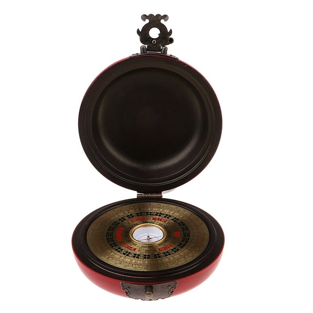Esquirla Outil Rond Classique Feng Shui Luo Boussole Ancienne Porte-Bonheur Doré