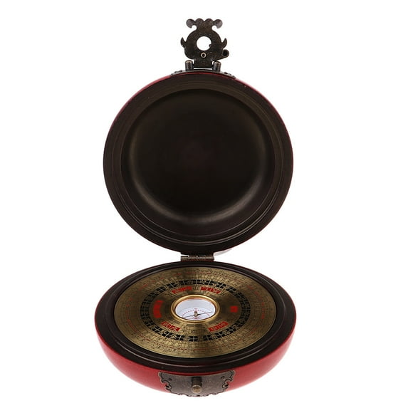 Esquirla Outil Rond Classique Feng Shui Luo Boussole Ancienne Porte-Bonheur Doré