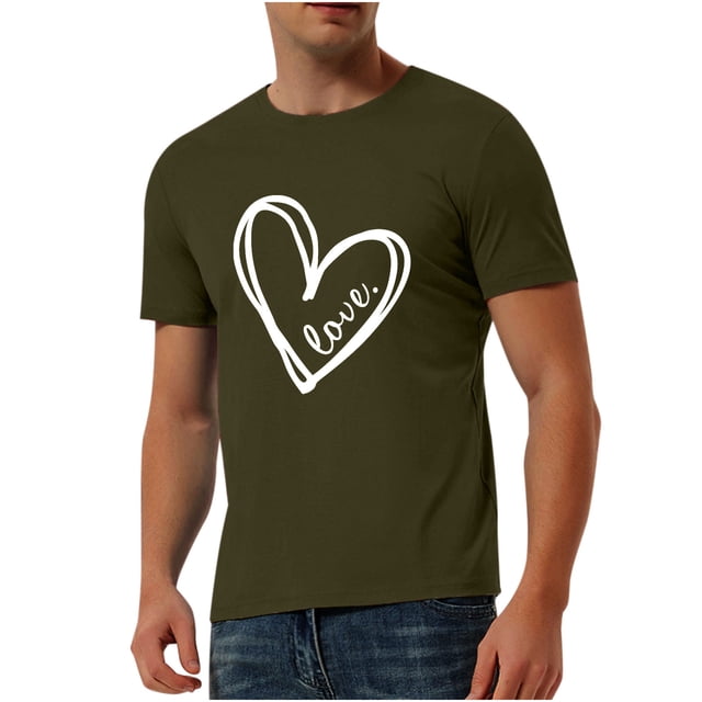 DPTALR T-shirt Décontracté à Manches Courtes Imprimé Amour pour la Saint-Valentin