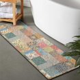 thumbnail image 2 of Pioneer Flower Floral Print Pattern Bathroom Rugs Mat, Non Slip Microfiber Bathroom Rug with Rubber Backing, Soft Mats for Bathroom Floor Tub Shower, 17"x47", 2 of 5