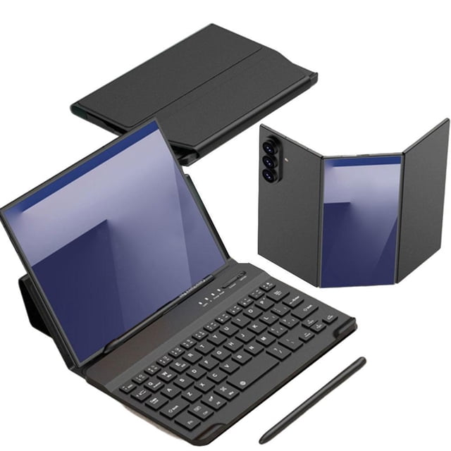 Mobile Office Keyboard Kit,Leather Keyboard Case Pen Bluetooth For Folding Mouse,Kit Phone Case