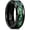 Black&Green Foils, variant on Mens Black Wedding Band 8mm Tungsten Carbide Wedding Rings Green Foils Inlay High Polished Beveled Edge Unique Anniversary Rings Gift for Him Comfort Fit, Size 12