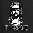 thumbnail image 5 of Wild Bobby Jesus: Ill Be Back Inspirational/Christian Women Standard V-Neck Tee, Black, Small, 5 of 5