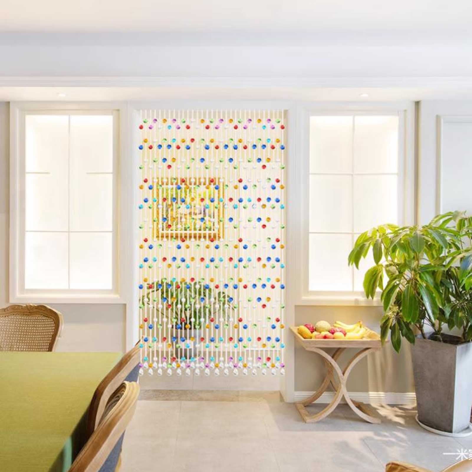 Crystal Bead Curtain for Room Separation and Decoration,25 Strands Door Curtain Room Divider for Window Bedroom Patio Door Indoor Curtain