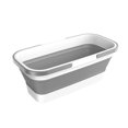 thumbnail image 1 of Cubo de agua, herramienta de limpieza plegable, suministros de agua, recipiente de agua de plástico pequeño Rectangular para pesca doméstica Almacenamiento y organización del hogar Gris blanco L Inteprter HA083104-01, 1 of 1