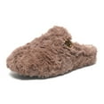 thumbnail image 2 of Slippers for Women,Slipper French Style Winter Warmth On Shoes With Thick Sole Non Indoor And Outdoor Loafers,Womens Slippers,Brown,6.5, 2 of 8
