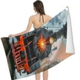 thumbnail image 2 of PHYHOO Steam Locomotive Train Microfiber Beach Towel, Train Blue Sky Large Oversized Beach Towel Lightweight Quick Dry Soft Absorbent Bath Towel, Sand Free Towel for Swimming Travel Sports 30x60in, 2 of 8