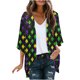 thumbnail image 3 of TaTaai Women's 3/4 sleeve chiffon cardigan, printed pattern, sun protection, casual trendy, lightweight breathable, Mardi Gras essential, perfect for outdoor outings & layered looks Gift, 3 of 5