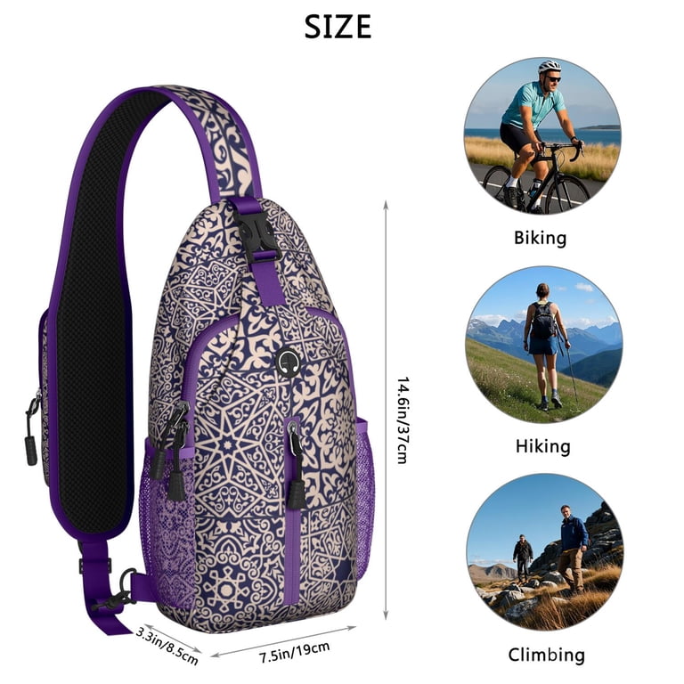 Artistic Tie Dye Sling Bag for Women and Men, Retro Rainbow  display picture 2