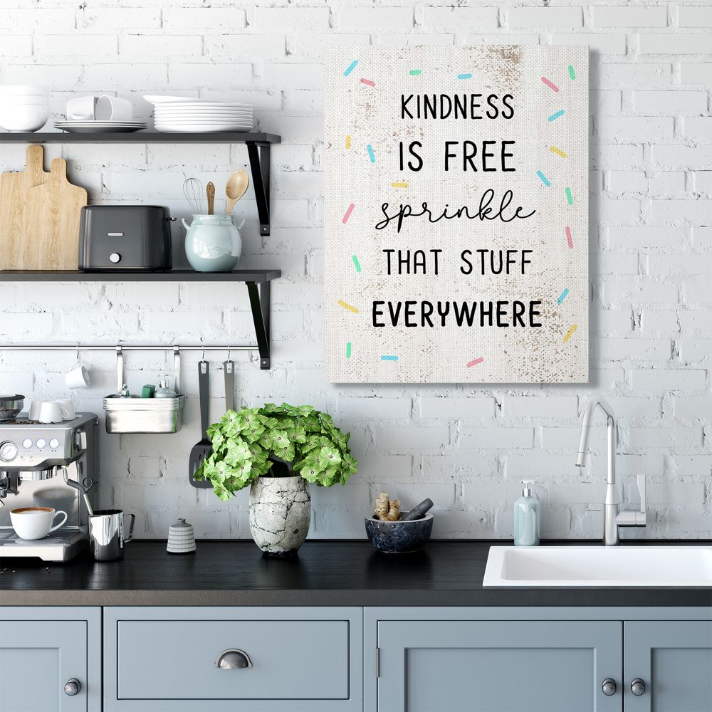 Stupell Industries Sprinkle Kindness Everywhere Fun Motivational Reference Canvas Wall Art Design by Daphne Polselli, 30" x 40"