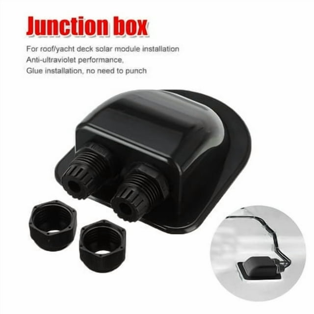 Solar Panel Double Cable 2 Holes Trailer Junction Panels Entry Gland Junction Box Campervan Camper Motorhome Round Sealing Case Power Accessories White