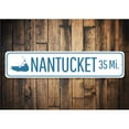 thumbnail image 1 of Nantucket Mileage Novelty Decor, Metal Wall Sign - 4x18 Inches, 1 of 4