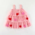 thumbnail image 2 of Jamsmile Toddler Girls Dress Summer love heart print Sleeveless Tiered Mesh Dance Party Dresses Girls Holiday Pageant Gowns Sundress, 2 of 7