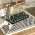 thumbnail image 4 of TIELUTT Fashionable Designs Glass Cup Holder with Functional for Home and Kitchen and Dining Room Dish Drying Metal Rack Kitchen Wall Rack Large Drying Rack Kitchen Counter Wooden Rack for Kitchen, 4 of 8
