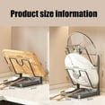 thumbnail image 5 of Kitchen Pot Lid Storage Rack, Multifunctional Pan Lid Holder Organizer with Removable Drip Tray, Carbon Steel Countertop Tool Rack While Cooking & Spoon Rest, 5 of 7