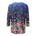 thumbnail image 5 of Hauts Décontractés pour Femmes Mode T-shirt Imprimé de Pâques Ample Mi-Longueur Manches 3/4 Blouse Col Rond Hauts Décontractés pour Femmes en Liquidation, 5 of 5