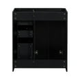 thumbnail image 4 of 30'' Bathroom Vanity without Sink, Freestanding Vanity Set with 3 Drawers & Soft Closing Doors, Modern Bathroom Storage Cabinet with Groove Pattern & Solid Wood Frame, Black, 4 of 5