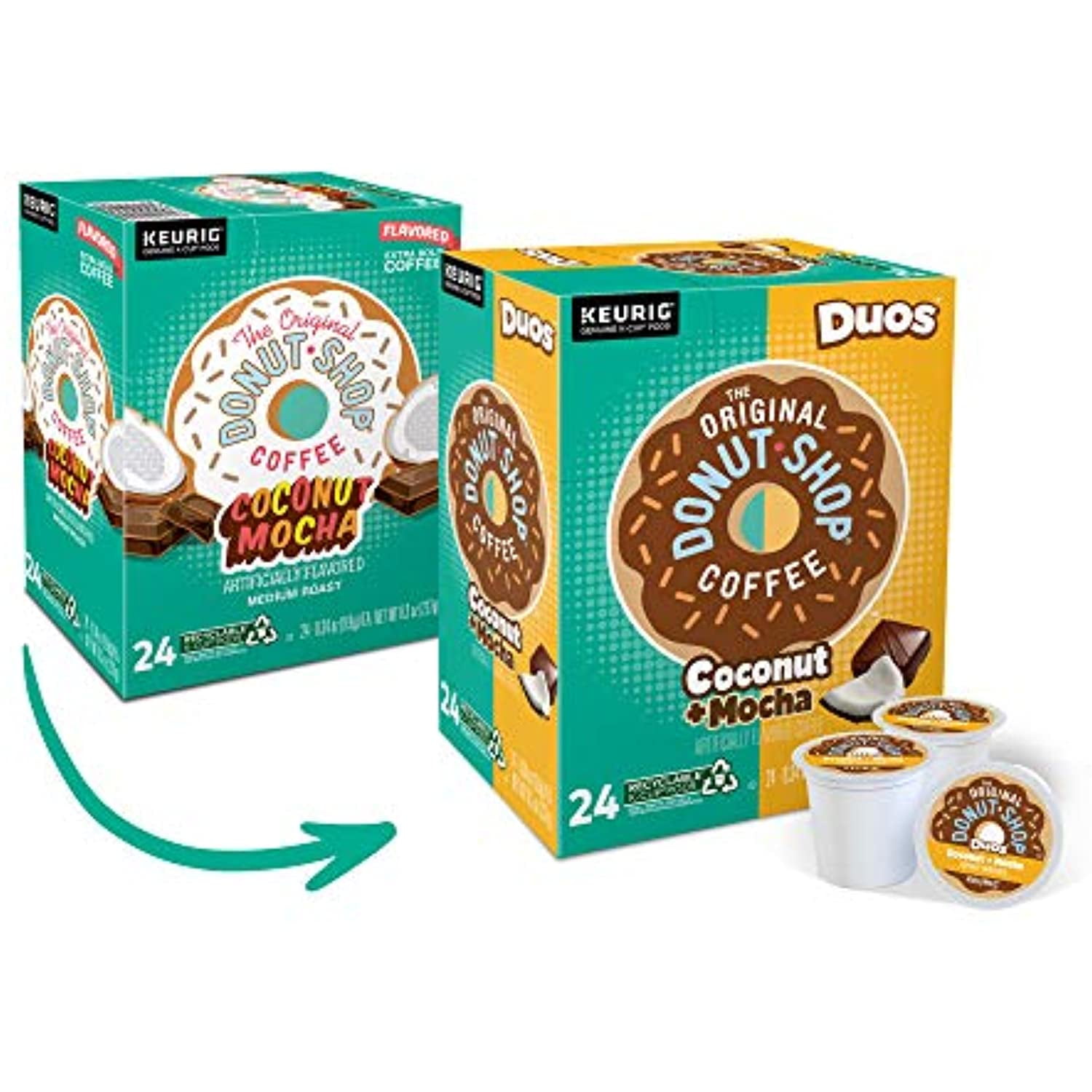 The Original Donut Shop Coconut Mocha, Single-Serve Keurig K-Cup Pods, Flavored Medium Roast Coffee, 24 Count (Pack Of 4)
