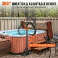 thumbnail image 5 of Hot Tub Handrail, 360° Rotatable Adjustable Spa Step Handrail (35"-57" Height), Anti-Slip Slide-Under Base, 600LB Capacity Rust-Proof Aluminum for Indoor/Outdoor Use, 5 of 7