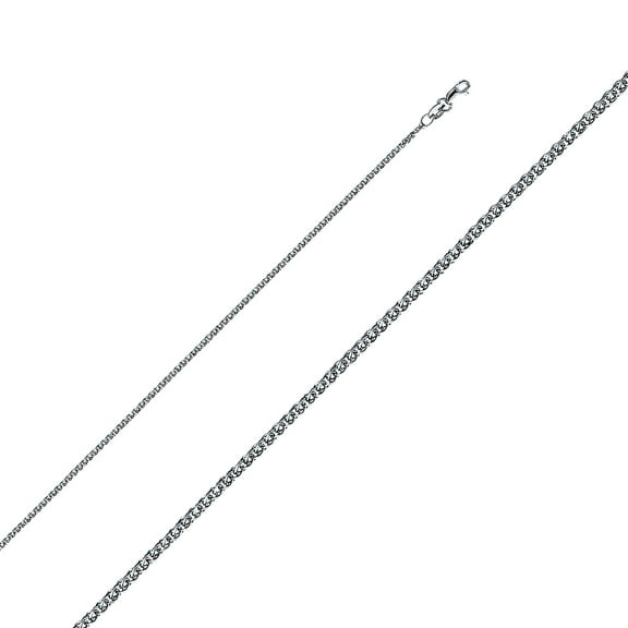 14k White Gold 1.5mm Flat Wheat Chain Necklace 20 Inch Chain Necklace for Women and Men - 2.0 Grams