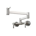 thumbnail image 1 of Wall Mount Pot Filler Faucet 3 Handle Kitchen Sink Faucet Swing Arm Folding Spout Mixer Faucet, Matte Black ,bar Laundry RV Farmhouse, 1 of 6