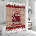thumbnail image 6 of Red Valentine's Day Bathroom Shower Curtains with 12 Hooks Polyester Waterproof Shower Curtain for Stalls and Bathtubs Love Heart Roses Gnomes Wooden Decorative Bathroom Privacy Curtain 72x72 Inches, 6 of 9