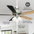 thumbnail image 6 of Design House 157370 Millbridge 52-Inch Traditional Indoor Ceiling Fan with LED Light Kit, Reversible Blades, Satin Nickel, 6 of 22
