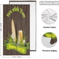 thumbnail image 2 of Easter Bunny Wooden Board Hand Towels 2 PCS, Rabbit Ears Kitchen Towel Ultra Soft and Highly Absorbent,Decorative Fingertip Face Towel for Bathroom Hotel, 28.3"x14.4", 2 of 5