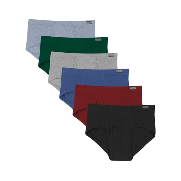 Hanes Men's 6-Pack Brief Underwear Mid Rise Tagless Wicking Comfort Flex  Waist