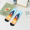 thumbnail image 7 of Pofeuu Hello Summer3 Print 30cm Socks, Adult Running Hiking Socks for Youth and Adult, 7 of 7