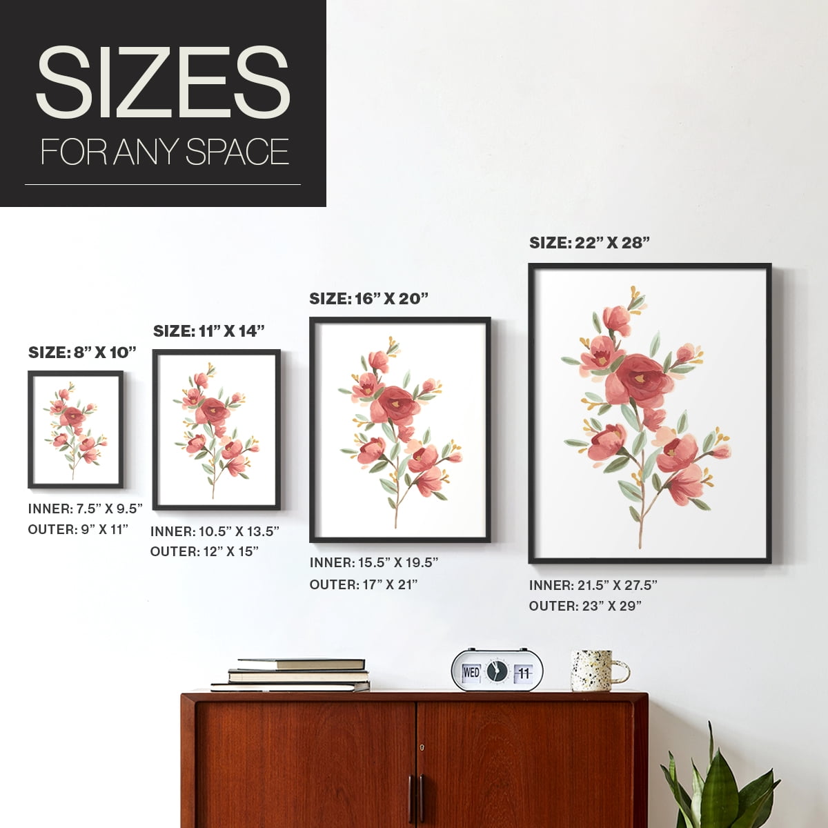 Wildflower Sprig IV Framed Print - Solid Wood in Single Picture Frame Solid Wood 2 Framed Print
