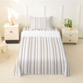 thumbnail image 2 of Castle Fairy Minimalist Vertical Stripe Twin Sheets 3pcs,Geometric Thin Line Bedding,Beige Brown Gray,1 Flat Sheet, 1 Fitted Sheet and 1 Pillowcase, 2 of 7
