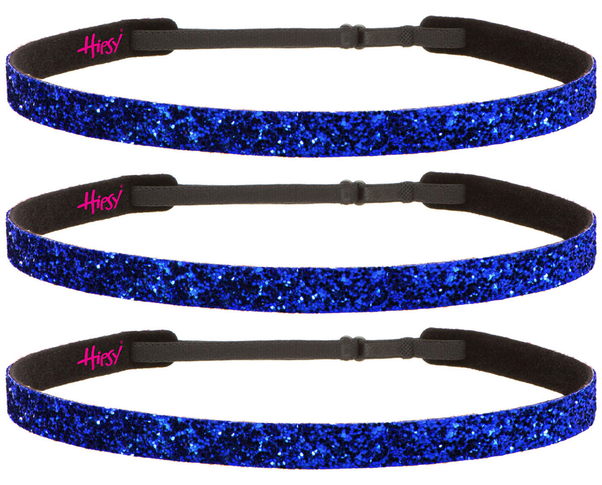 Hipsy Hipsy Women's Adjustable No Slip Royal Blue Bling Glitter Team