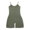thumbnail image 5 of Laipiong Jumpsuits for Women Casual Summer Sleeveless Spaghetti Strap Solid Ribbed Rompers Stretchy Slim Fit Leggings Daily Wear Yoga Outfits, 5 of 5