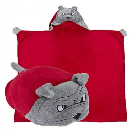 Bull Cotton Blanket - Comfy Critters Hooded College Blanket - Georgia Bull Dog