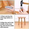 thumbnail image 5 of Pack of 50 Furniture Glides 25x25mm Teflon Sliding Pads Furniture Gliders with Nails Nail-on Chair Glides, 5 of 5