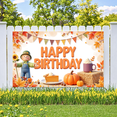 thumbnail image 7 of Autumn Theme Birthday Banner Fall Birthday Decor Harvest Decoration Happy Birthday Pumpkin Design for Fall Party Autumn Event Thanksgiving Celebration, 7 of 7